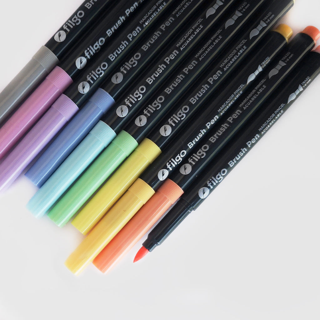 Marcadores pincel colores pastel - x10 – Cora Papeleria